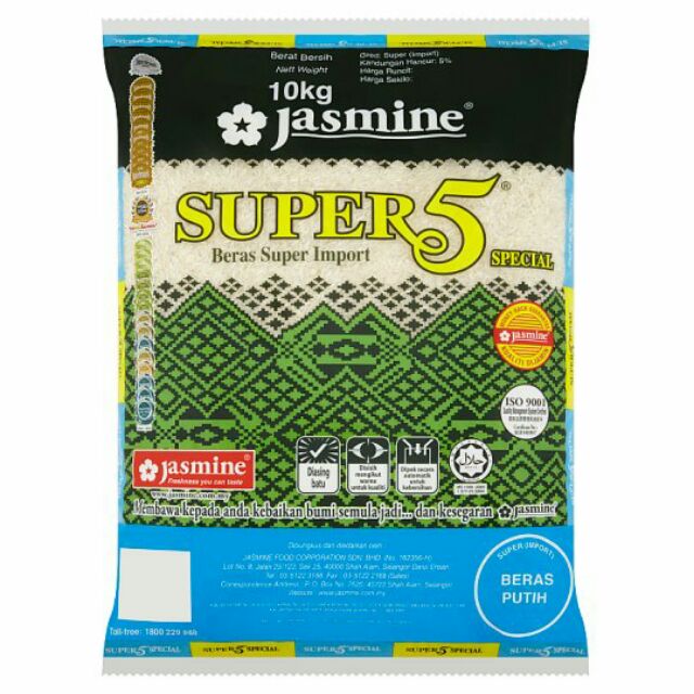 Jasmine Super 5 Rice Super Special Import 10kg Shopee Singapore