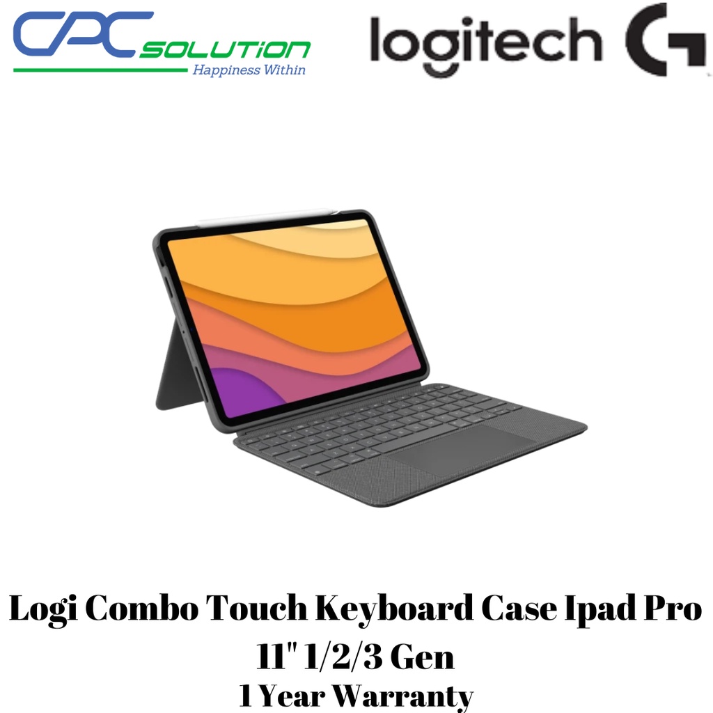 Logi Combo Touch Keyboard Case Ipad Pro 11" 1/2/3 Gen (1 Year Warranty