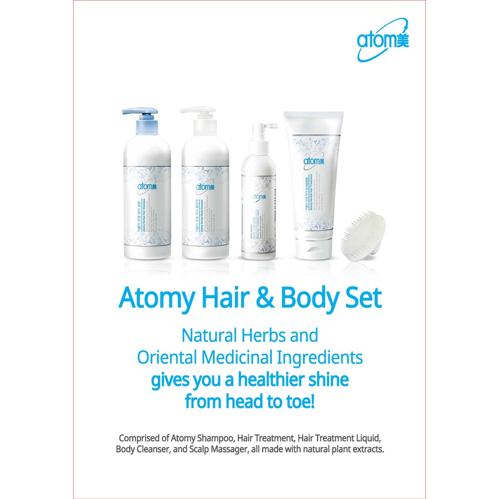 KOREA ATOMY Hair & Body Set Shampoo, Treatment, Hair Tonic ...