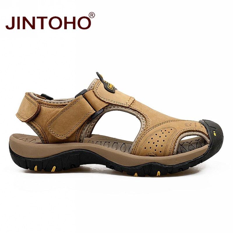 Male Sandals Luxury Men Genuine Leather Sandals Summer Beach Leather