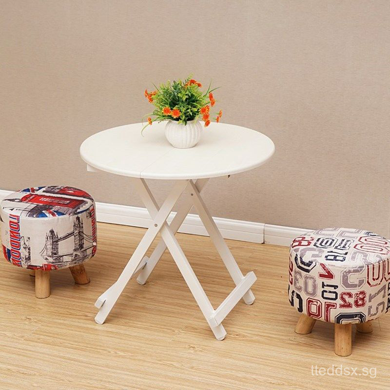 In Stock Dinner Small Round Table Portable Round Folding Outdoor Living Room Home Table Storage Coffee Table Small Balcony Shopee Singapore