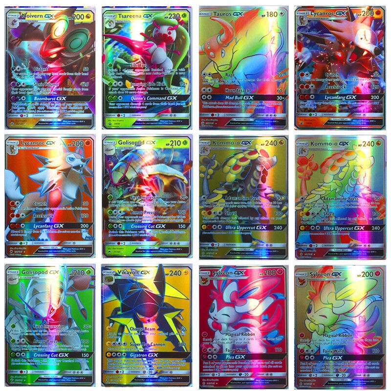 5 MEGA Holo Trading Flash Card Game Bundle Mixed Lot Hot 120Pcs Cards 115 GX 