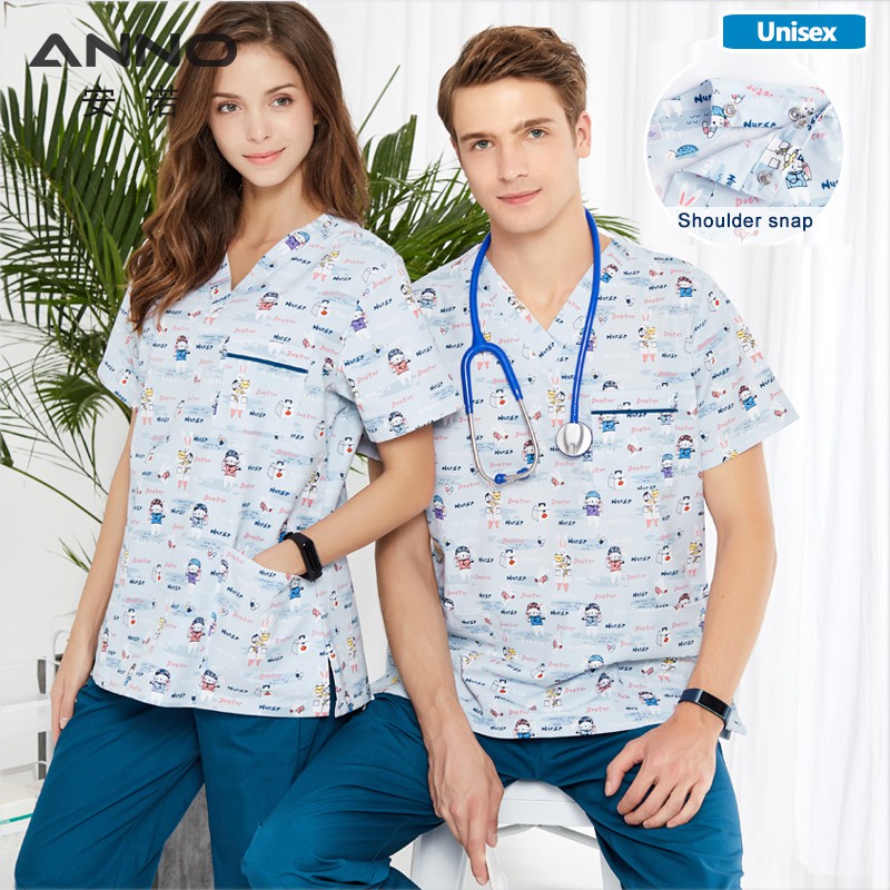 ANNO Nurse Uniform Medical Surgical Clothing for Women Men Dental ...