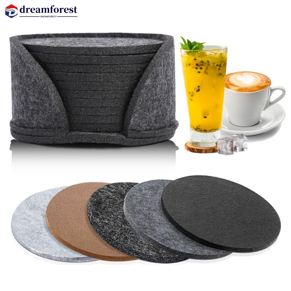 DREAMFOREST 11pcs Round Felt Coaster Dining Table Protector Pad Heat
