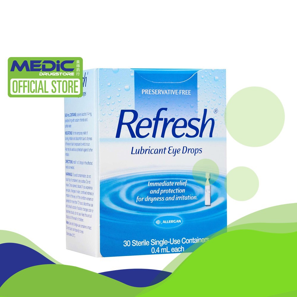 [Bundle of 3] ALLERGAN Refresh Lubricant Eye Drops 30 x 0.4 ML - By ...