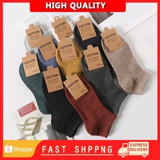(Ready Stock）Men Socks Basic Earth Tone Stokin Ankle Sock Low Cut Stocking Korean Stockin Stoking 男袜子男生运动