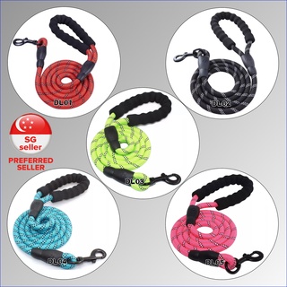 Heavy Duty Reflective Dog Leash Rope Tangle and Chew Proof Pet Rope with Comfortable Padded Handle