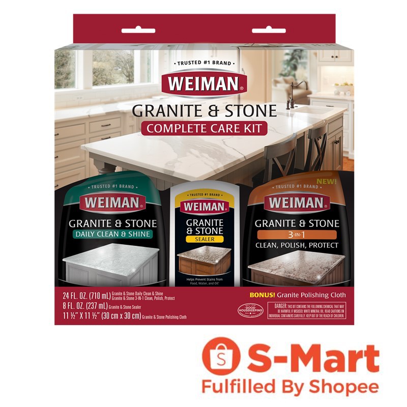 Weiman 3 pkt Granite & Stone Complete care kit Shopee Singapore