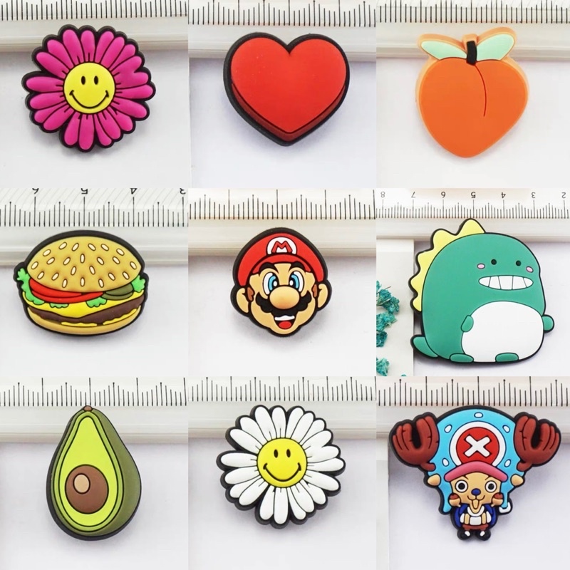 Image of [LOCAL STOCK] jibbitz cartoon anime fruits food flower shapes rubber crocs shoe accessories #4