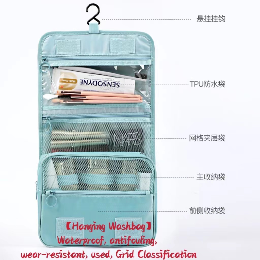 Portable Makeup Bag Large Capacity Washing Bag Travel Bag Waterproof Hanging Cosmetic Storage Bag