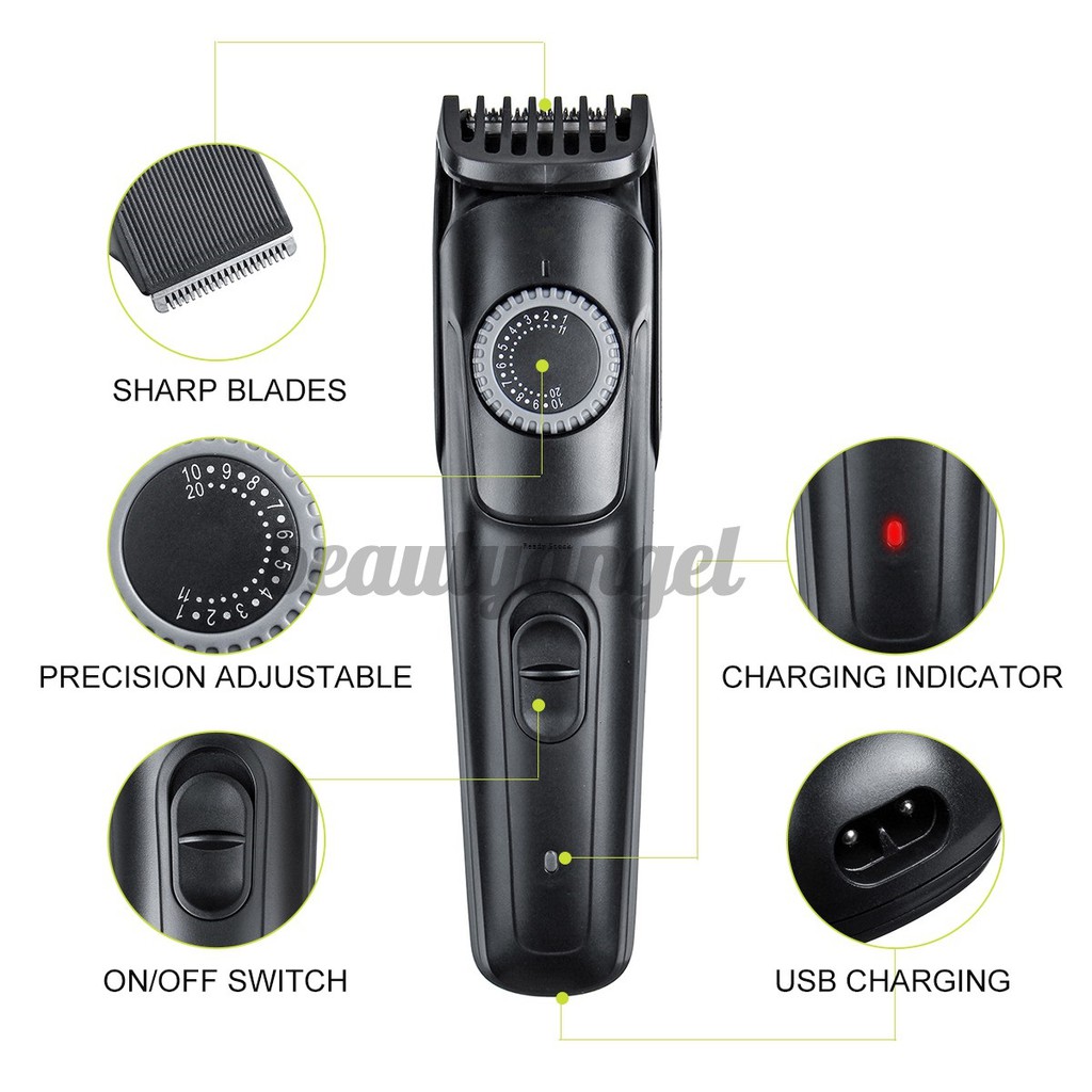 ☆ Trimmer Electric 1-20mm Beard with Combs Cordless Adjustable 2 Clipper  Men Hair | Shopee Singapore