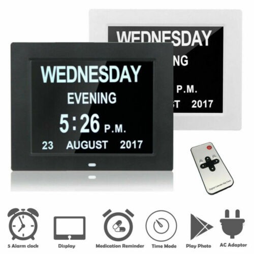 1PC LED Dementia Digital Day Calendar Alarm Clock Large Date Time Memory Loss 