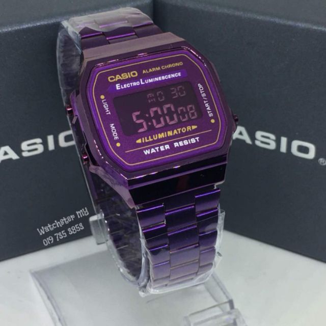 casio electro luminescence purple