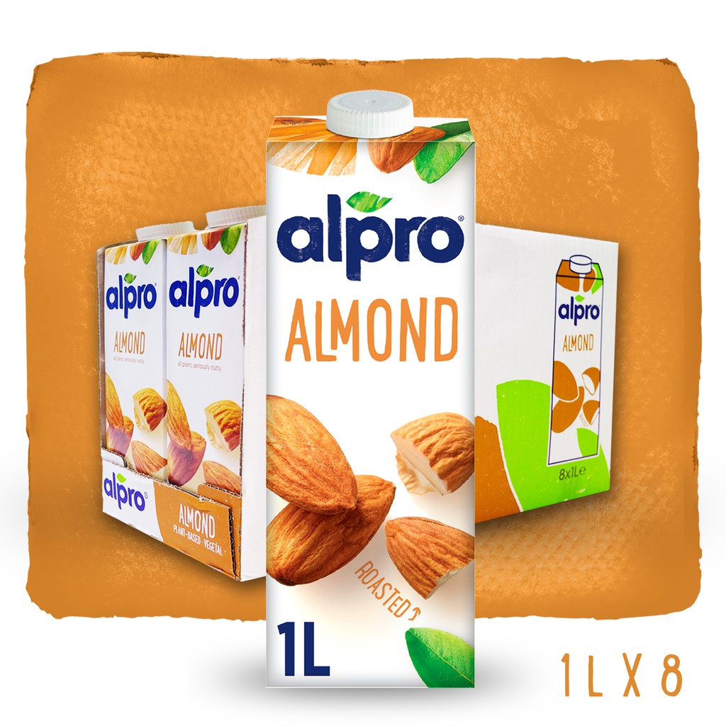 Alpro Almond Milk Original Case (1L x 8 packs) Shopee Singapore