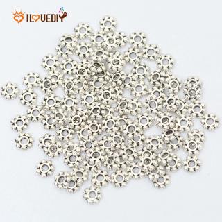 New 4mm 1000Pc Silver Plated Metal Daisy Flower Loose Beads Jewelry Design 