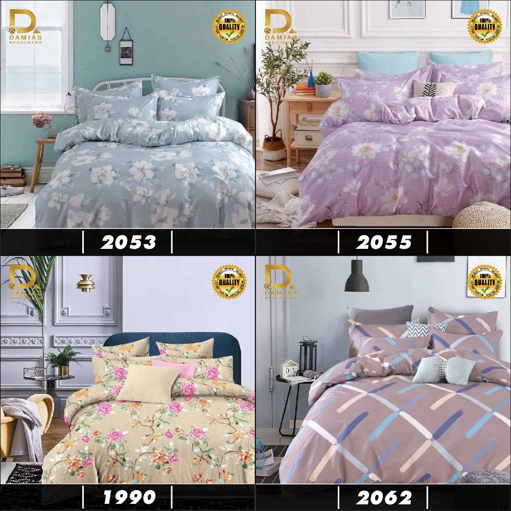 Set 7 In 1 Comforter Fitted High Quality Queen Size Selesa Cadar English Design Shopee Singapore