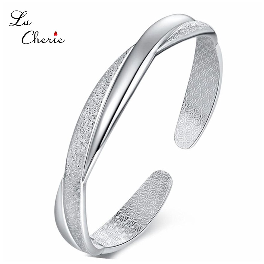 s925 Silver 925  Simple Elegant Women Ladies Silver Bangle 