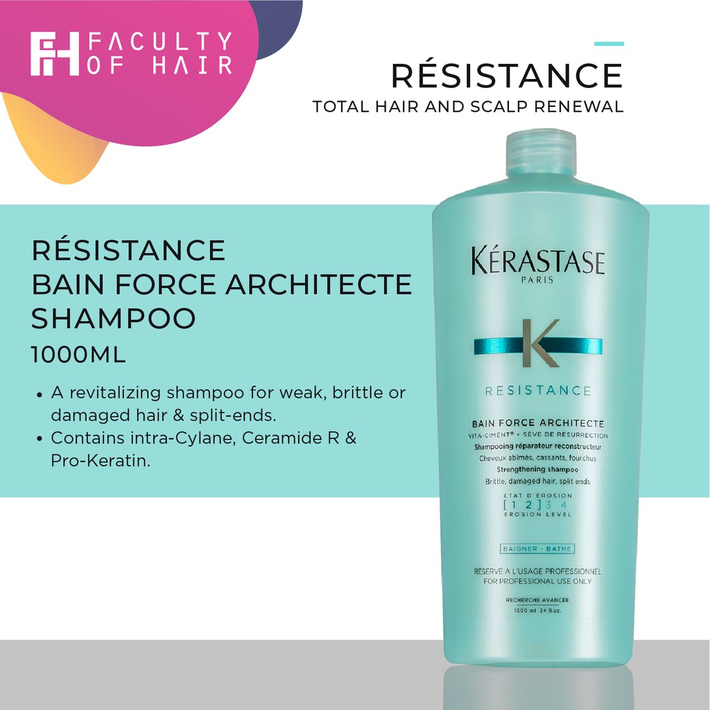 Kerastase Resistance Bain Force Architecte Shampoo 1000ml Shopee Singapore