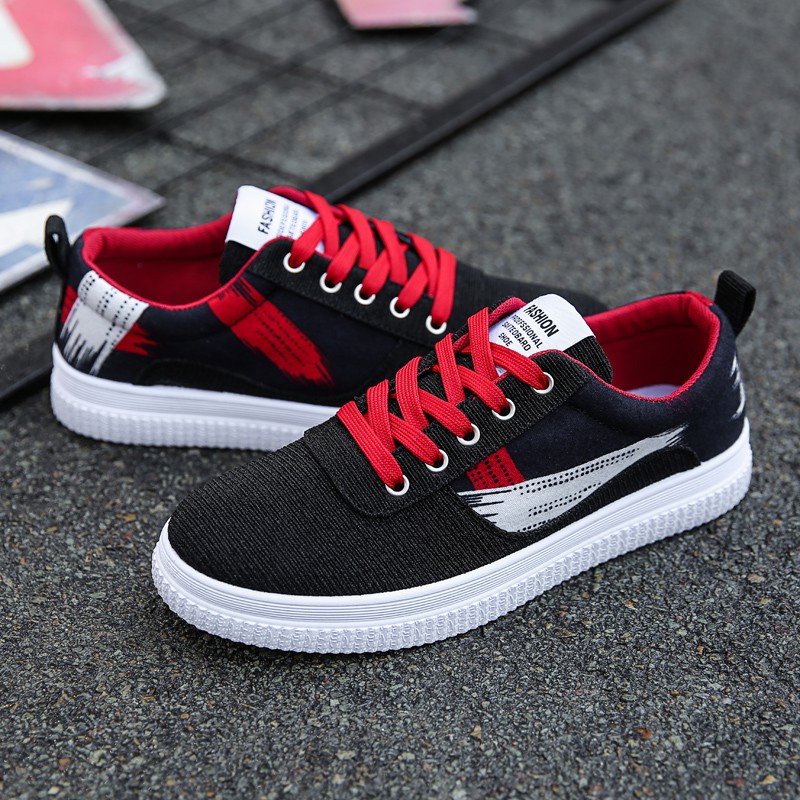 mens red canvas sneakers