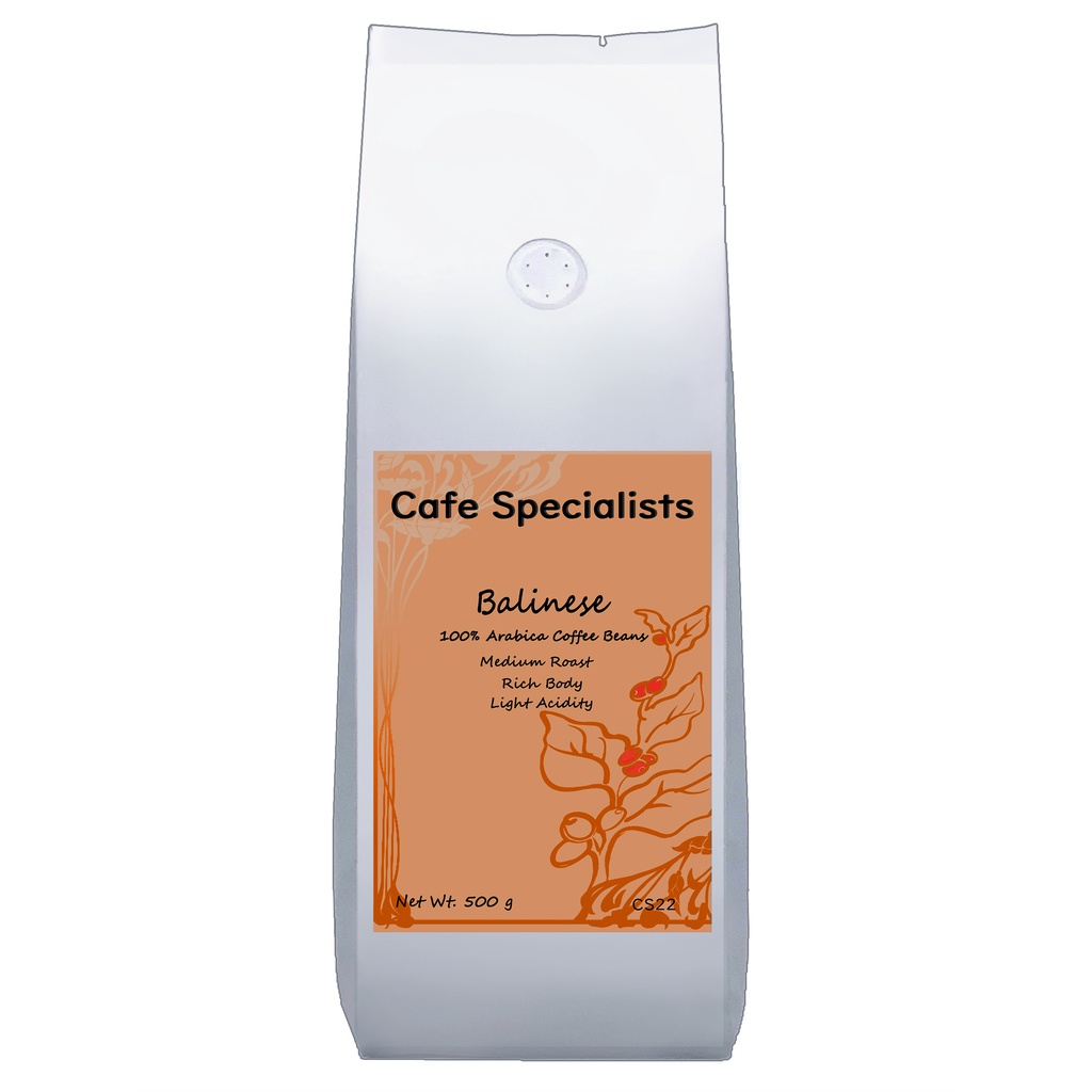 Cafe Specialists Premium Balinese Sumatra Mandheling 100% Arabica Whole Coffee Bean Bars 2 Packs of 500g CS22