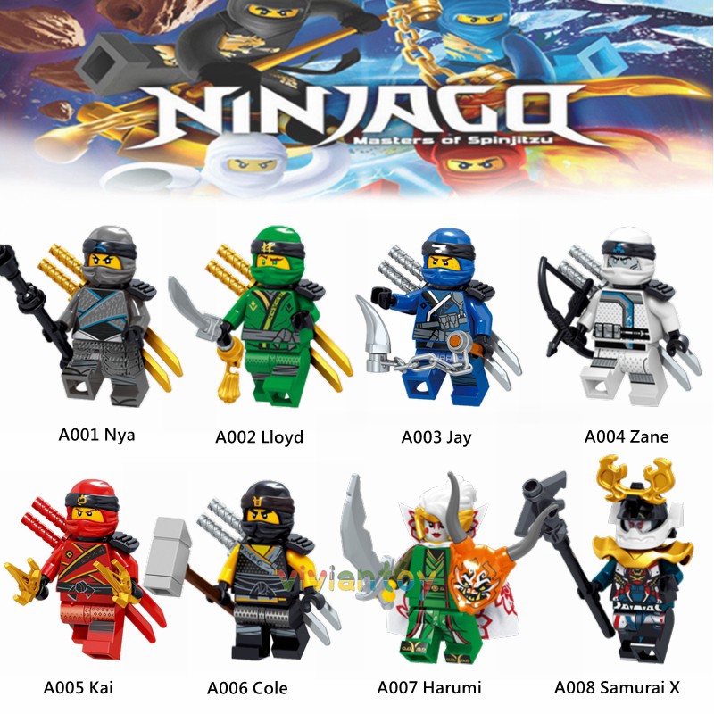 Ninjago Cartoon Ninjas 6 X Mini Figure Use With Lego Lloyd,Kai,Nya,Cole,Jay Zane 