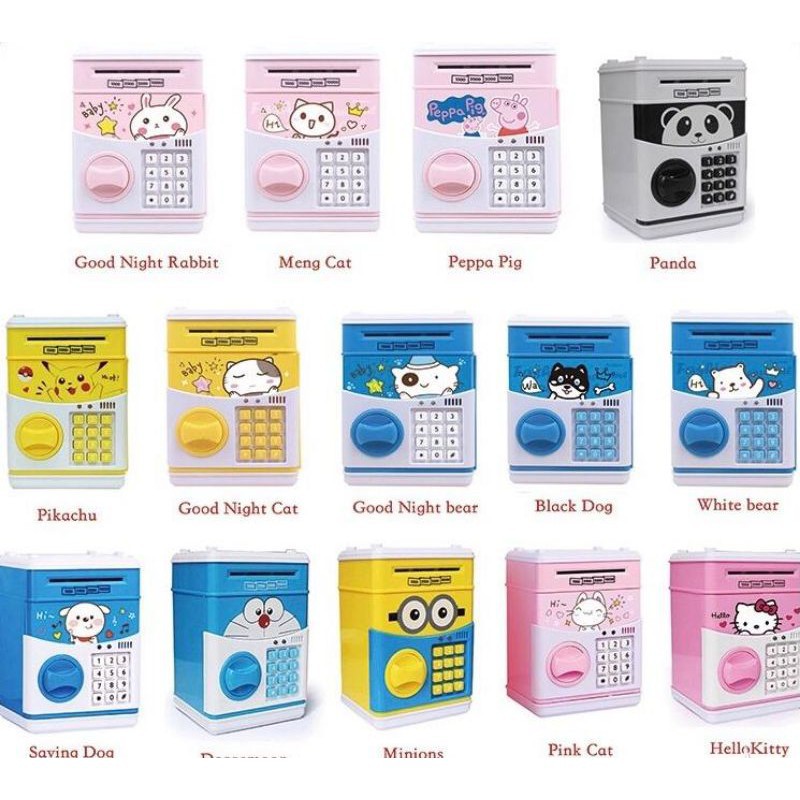 Atm Machine Piggy Bank Bank Money Cartoon Mini Atm Toy Machine Password Cash Mesin Tabung Simpan Duit Shopee Singapore