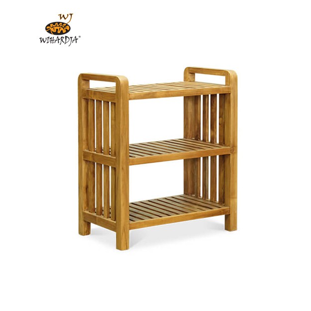 Simple Rattan Bamboo Accent Solid Teak Wood Eleanor Shoe Rack Shelf Entryway Home Shopee Singapore