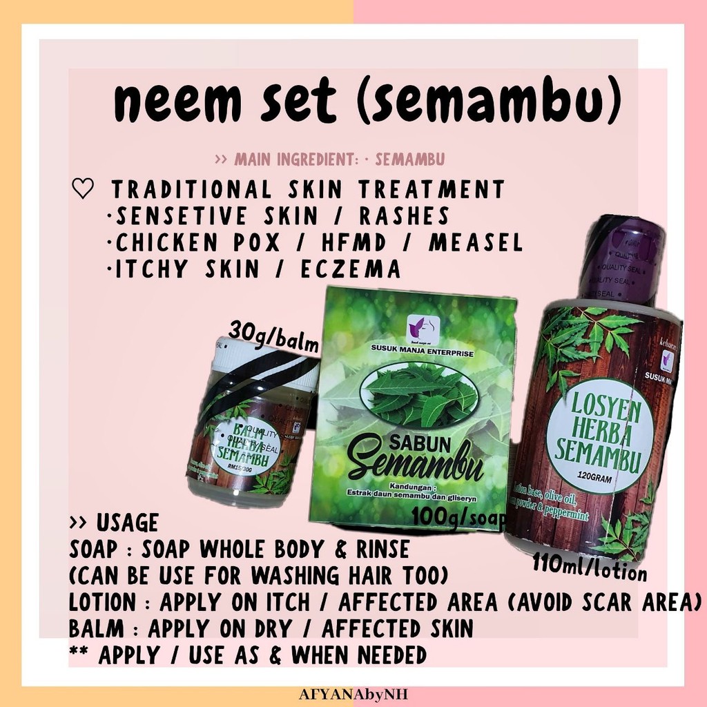 Neem Balm Balm Semambu Eczema Chicken Pox Hfmd Shopee Singapore