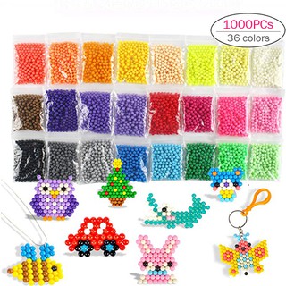 500-6000Pcs Aqua Water Fuse Beads Refill 34 Matt/Crystal Candy Colour Mixed Pack 