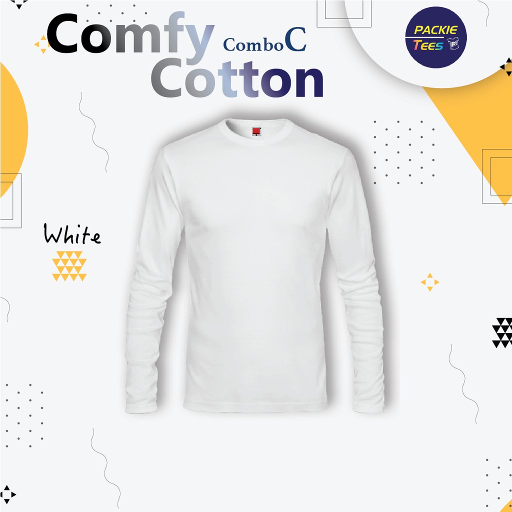 Shop Malaysia Long Sleeve White Ct5400 100 Comfy Cotton Round Neck Lengan Panjang Plain Tshirt Unisex Putih Kemeja Ct54 Oren Sport Shopee Singapore
