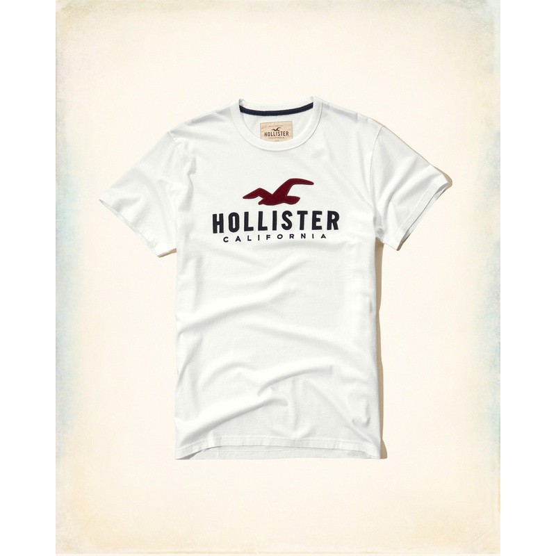 hollister men t-shirt white cotton men 