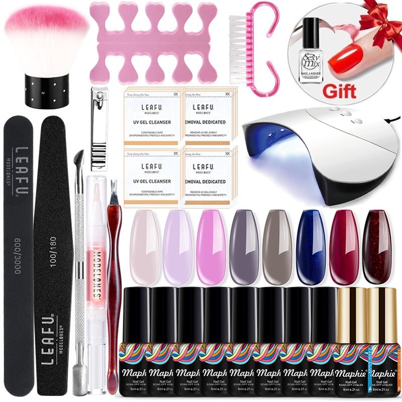 Kit Manucure 6w 36w Usb Lampe Uv Led Soak Off Nail Polish Gel 4 8 Couleurs Gel Uv Vernis Semi Permanent Nail Art Set Shopee Singapore