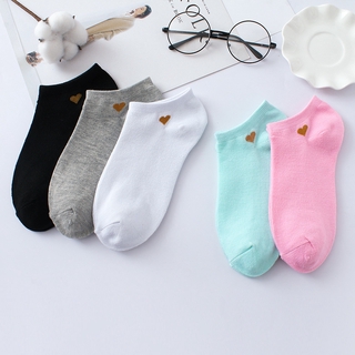 Image of The Little Sun Women's Korean Candy-colored Love Women's Socks Short Tube Cotton Shallow Non-slip Socks