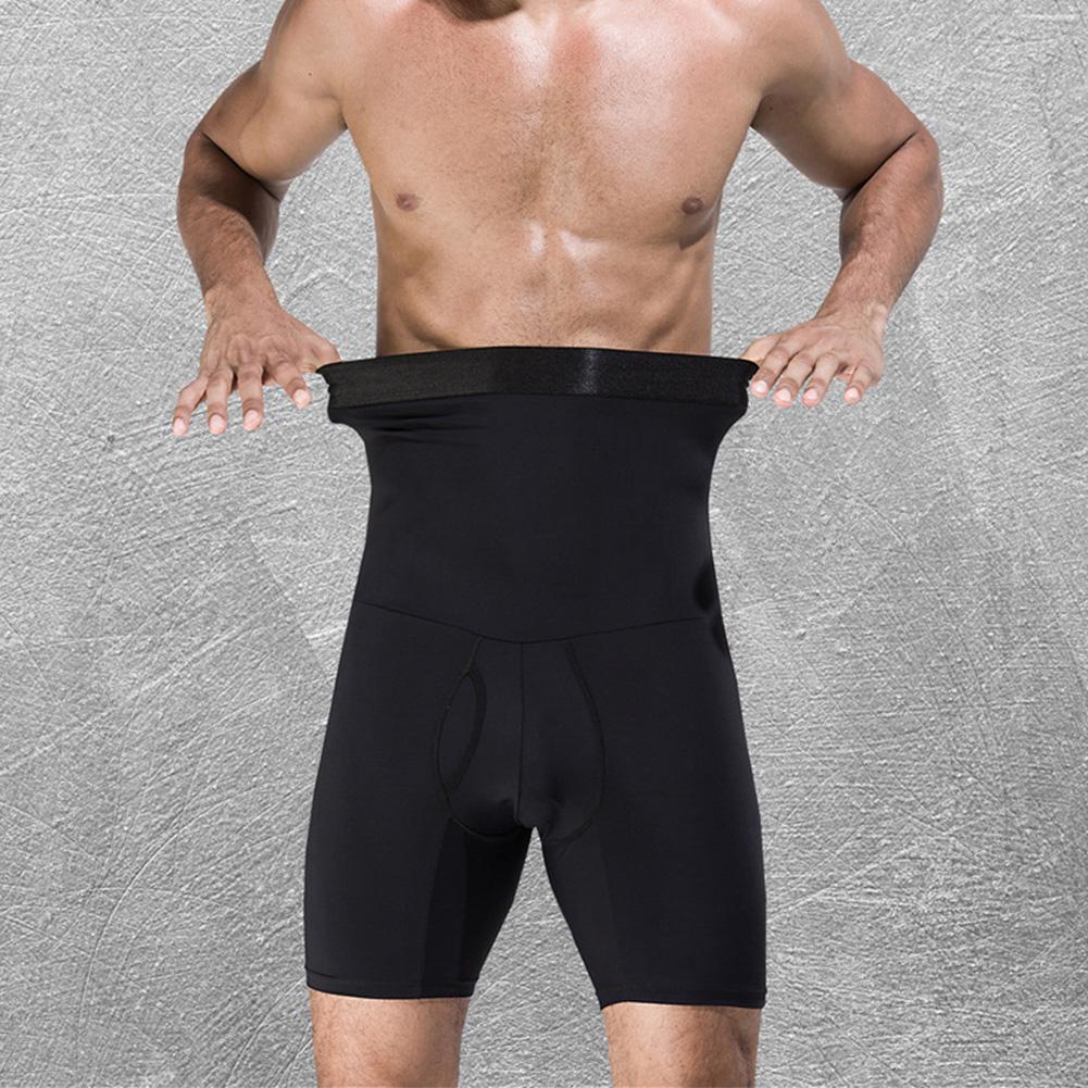 Men Body Shaper Fitness Slimming Abdomen Wrap Black High Waist Girdle