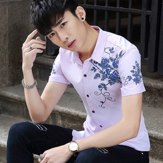 Lelaki Baju Kemeja Lengan Musim Panas Lelaki Korea Versi Lelaki Trend Baju Kurus Kemeja Lelaki Remaja Lelaki Baju Shopee Singapore