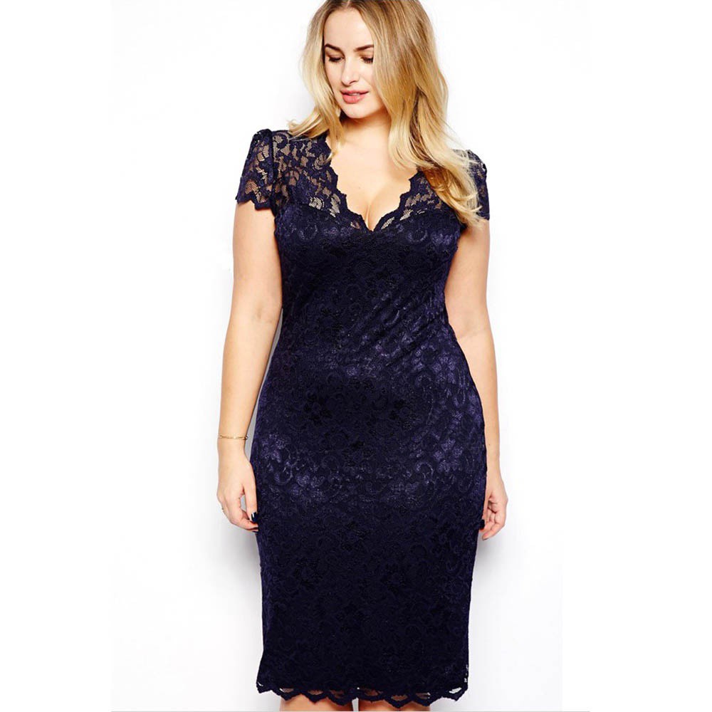 plus size navy blue party dress