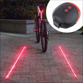 XP_5 LED 2 Laser Beam Mountain Bicycle Bike Cycle Rear Tail Warning Lamp Light