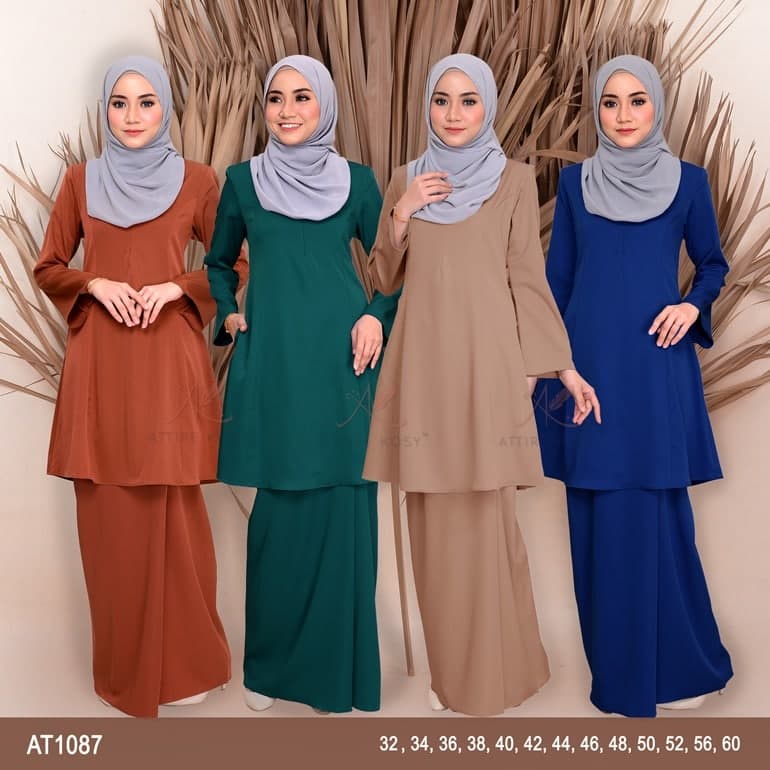 Kurung Caera At1087 Baju Kurung Moden Pahang Riau Bridesmaid Plus Size Plain Nursing Friendly Size 32 60 Part 3 Shopee Singapore