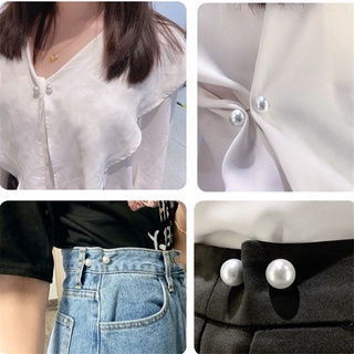 Image of thu nhỏ Clothes Buckle Pants Waist Button Pearl Brooch Anti-glare Pin for Clothes Dress Pants #1