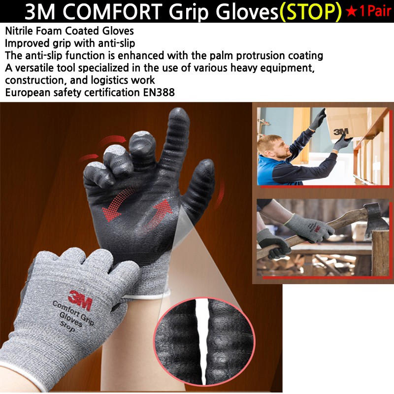 Advanced Nitrile Foam Coating Glove  New 3M Work Comfort grip Electrical wiring 