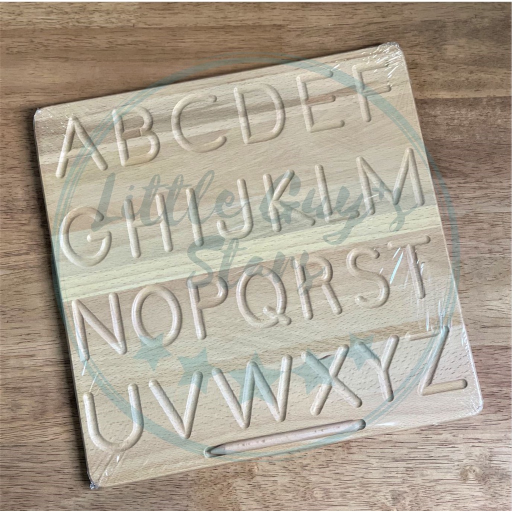 Montessori Wood Alphabet Tracing Board Reversible Letters Montessori ...