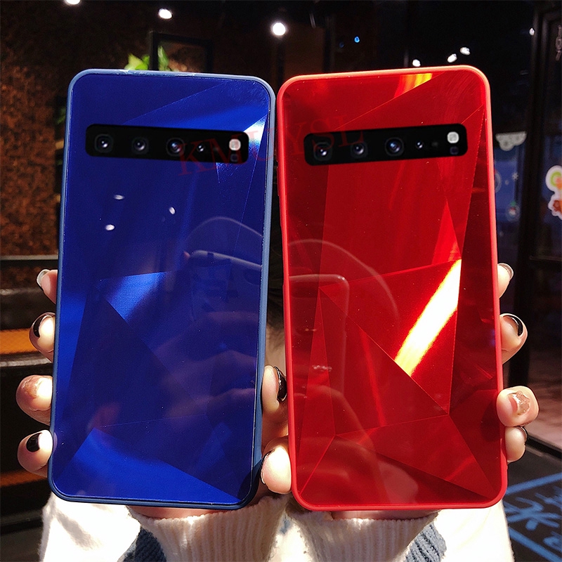 Samsung Galaxy Note 8 9 10 10Plus 20 20Ultra 10Lite S9 S10 Plus Luxury 3D Diamond Thin Texture Mirror Glossy Glitter Hard Case Cover