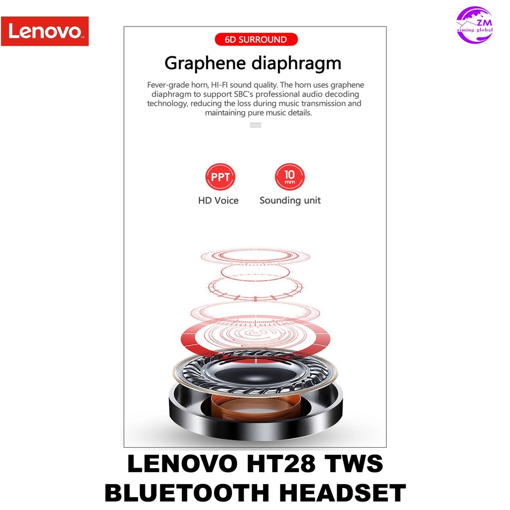 lenovo ht28 tws bluetooth headset
