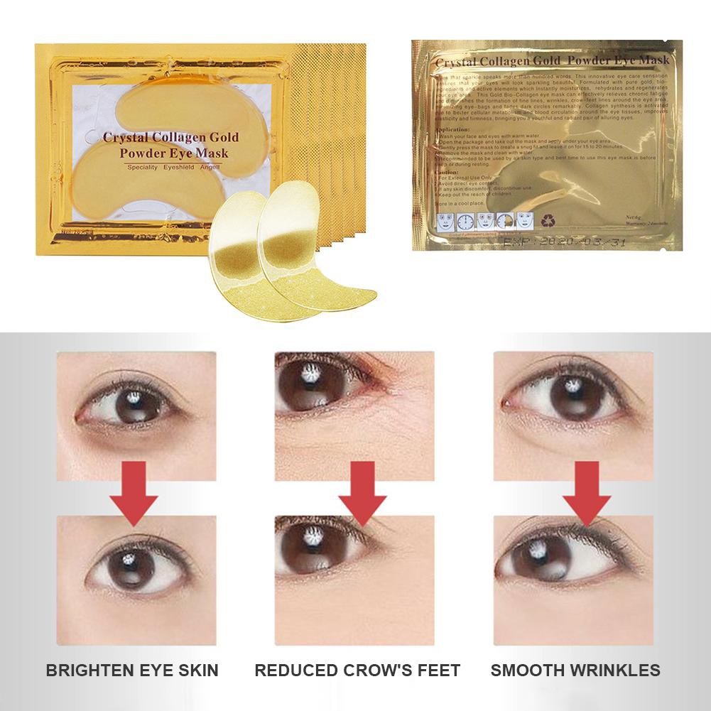 2pcs Gold Collagen Eye Mask Dark Circles Removal Eye Patches For Face Care Shopee Singapore