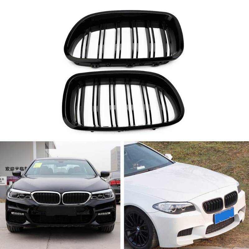 Neva Gloss Black Kidney Grill Racing Grille Dual Line For Bmw F10 F11 F18 5 Series M5 Shopee Singapore