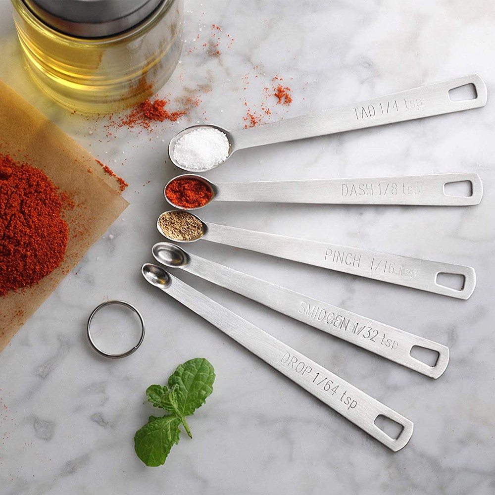 Mini Stainless Steel Measuring Spoons Set Of 5 tad Dash Pinch 