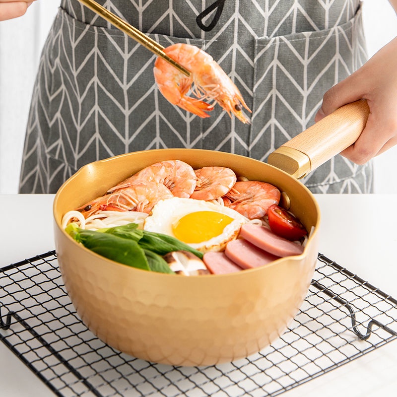 新品正品日式雪平锅小奶锅不粘锅家用煮泡面锅麦饭石汤锅电磁炉燃气灶适用现货 Shopee Singapore