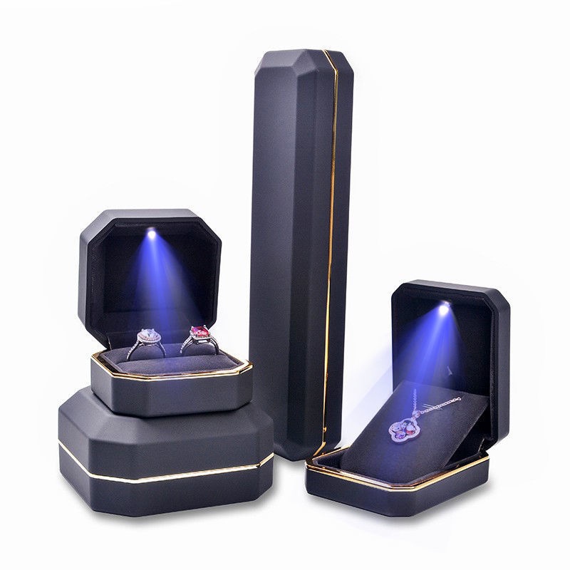 Image of High-end Jewelry Box With Light Creative Proposal Ring Box LED Light Bracelet Pendant Necklace Box #6