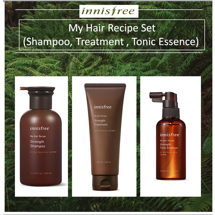 innisfree] My Hair Recipe Set (Shampoo, treatment,Tonic Essence) | Shopee  Singapore