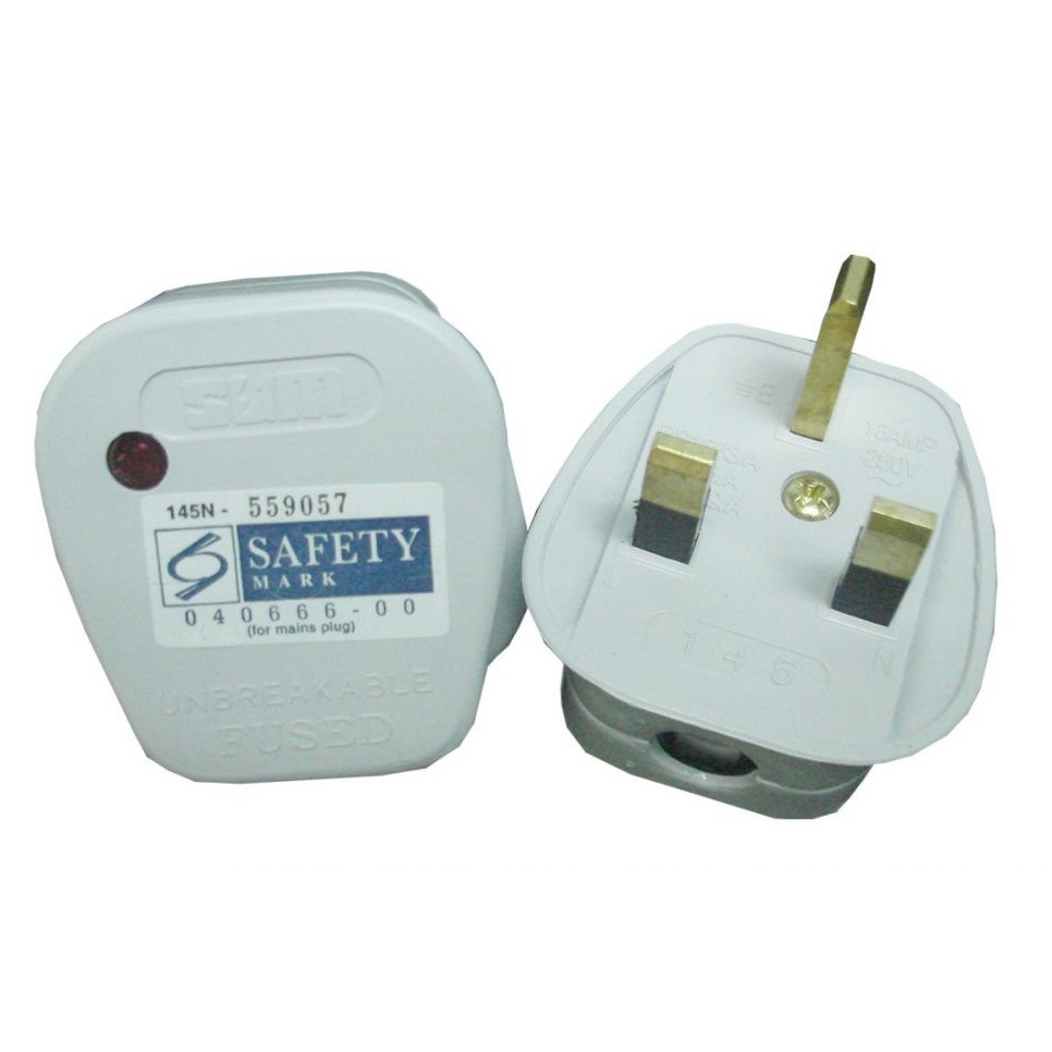 3 Pin Fuse Plug 13A 250V Safety Mark Adapter Shopee Singapore